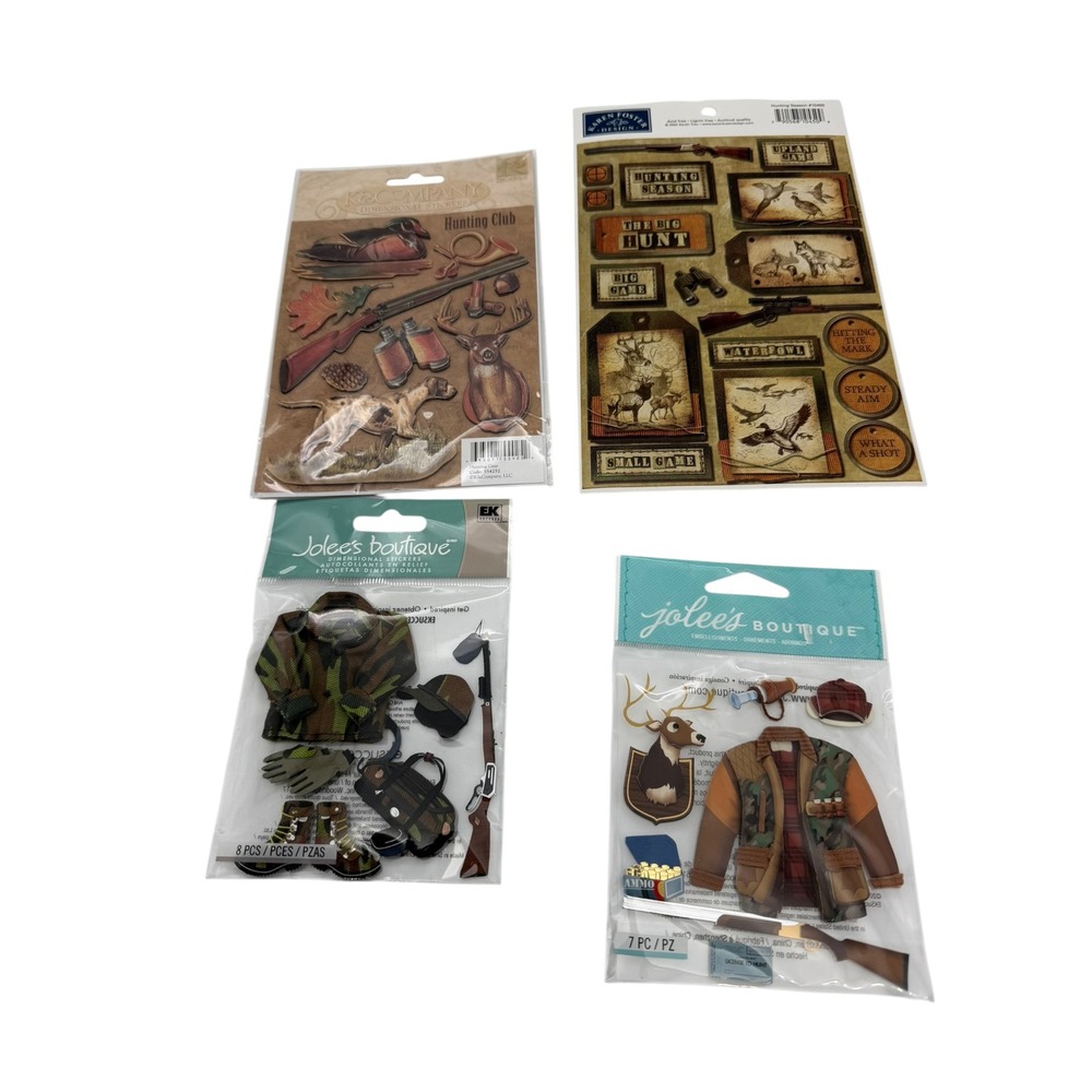 Hunting Sticker Bundle Jolee's Boutique K&Company Karen Foster Camo Deer 4pk